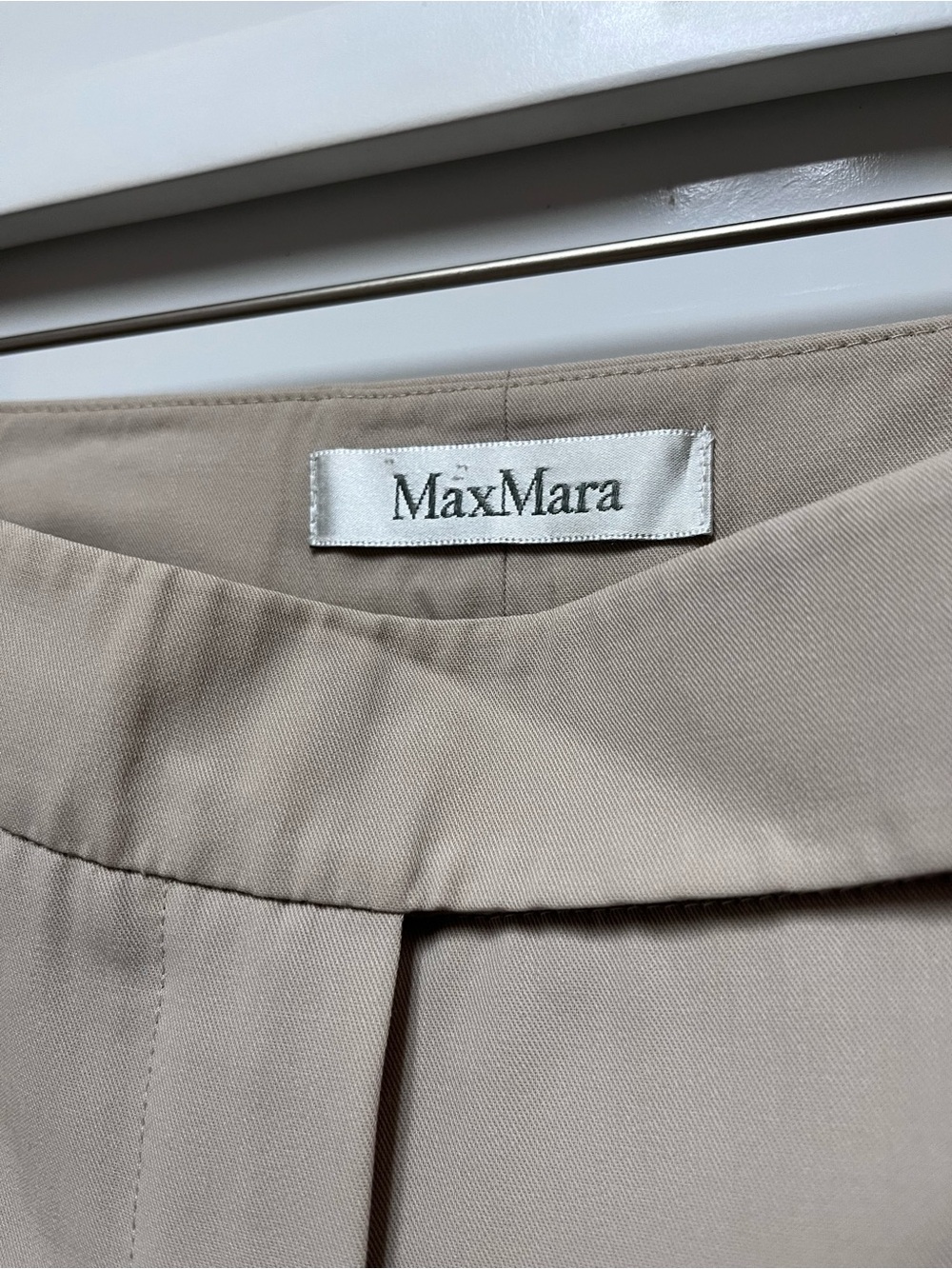Max Mara Virgin Wool Tailored Trousers Taupe Straight Leg Made Italy US 4 - Picture 6 of 13